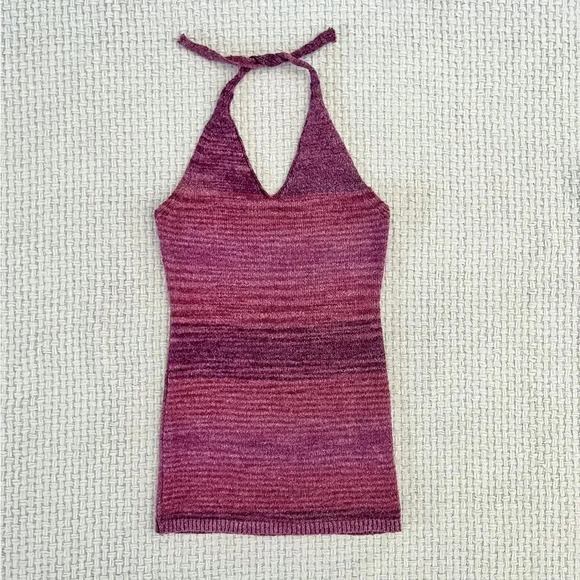 Handmade Knit Halter Mini Dress - Picture 2 of 6